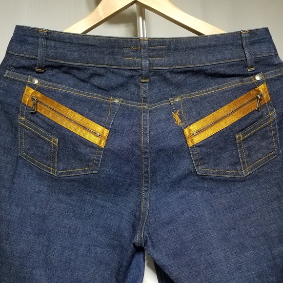 YSL Rive Gauche Dark Wash Vintage Jeans Zippers